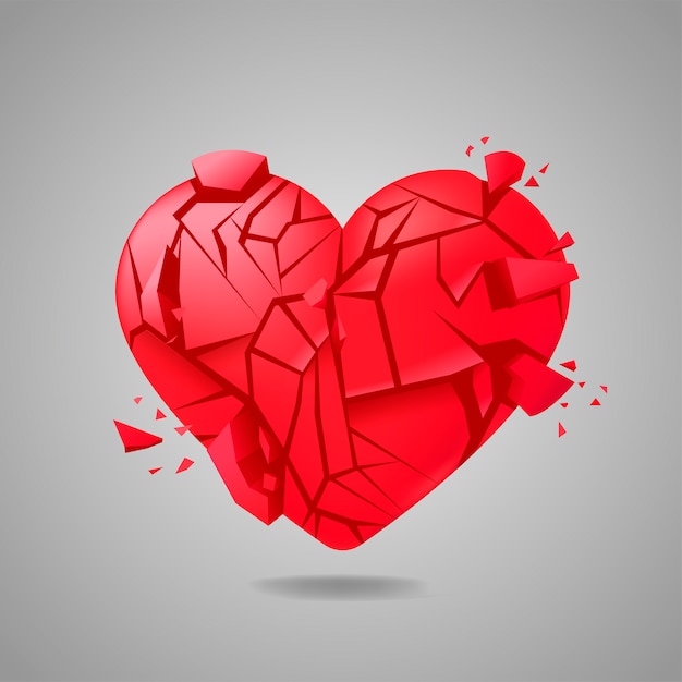 Download Broken heart sealed isolated | Free Vector