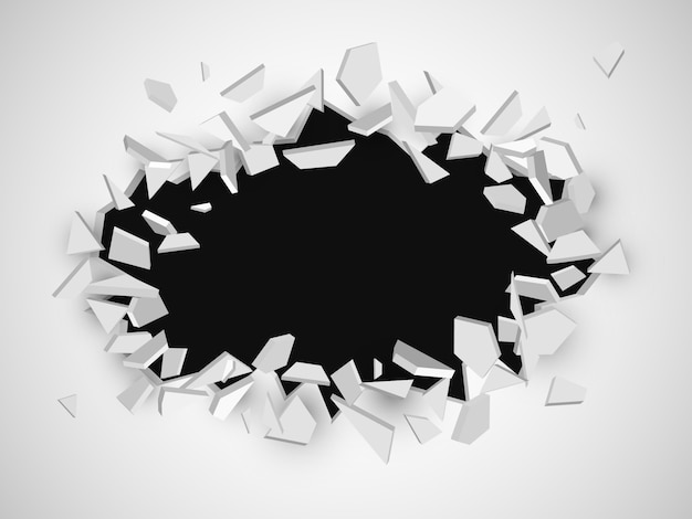 Premium Vector Broken Wall With Space For Text Abstract Explosion