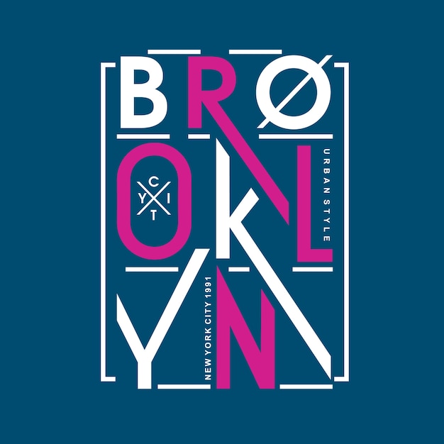 Brooklyn lettering design vector t shirt | Premium Vector