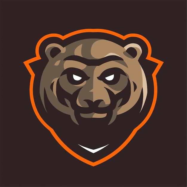 Premium Vector | Brown bear e-sport logo