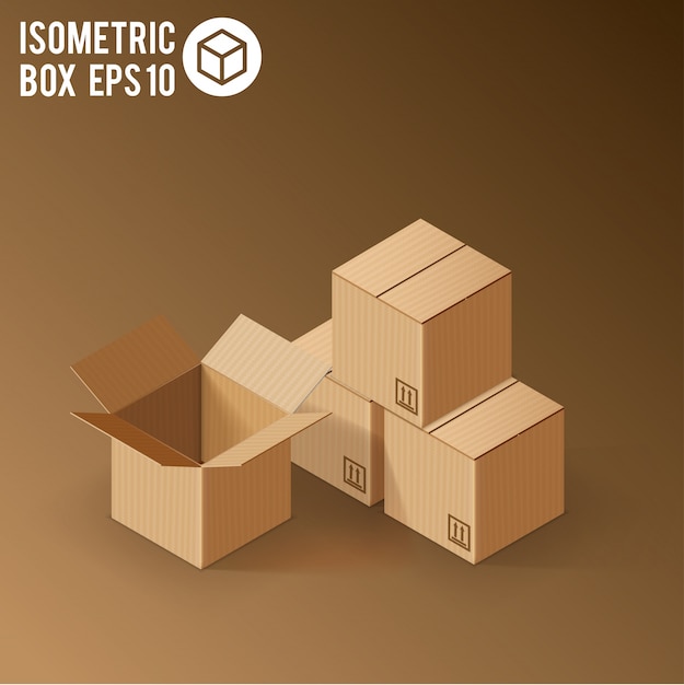 Download Brown box mockup | Premium Vector