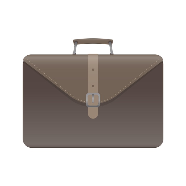 Premium Vector | Brown business suitcase. suitcase for documents or ...