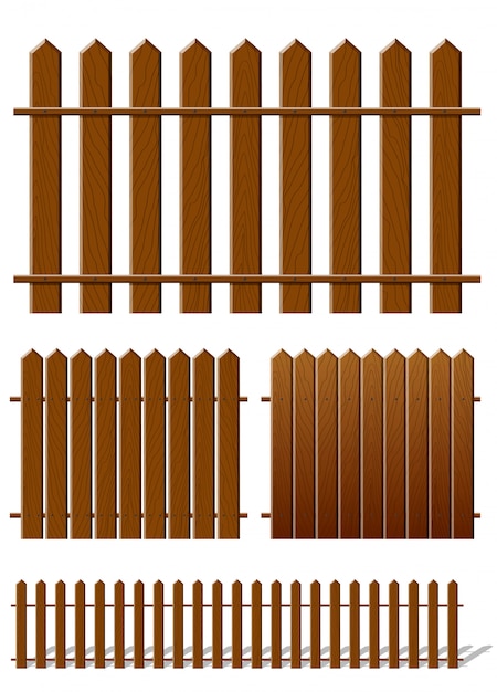 Premium Vector | Brown fence with wooden texture