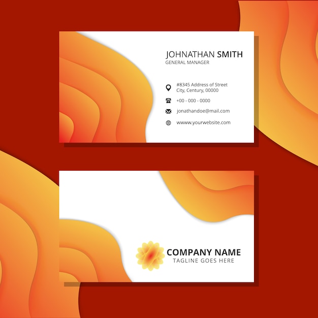 Download Brown horizontal business card | Premium Vector