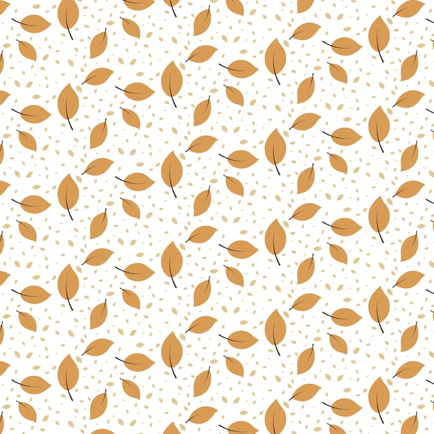 Premium Vector | Brown leaves pattern on white