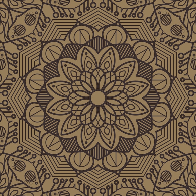 Brown mandala background | Premium Vector