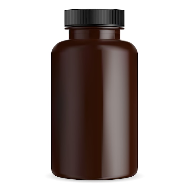 Premium Vector Brown Pill Bottle Mockup Medical Tablet Capsule Vial Amber Supplement Container With Black Lid Cylinder Package For Pharmaceutical Medicament Isolated On White Big Plastic Pharmacy Box