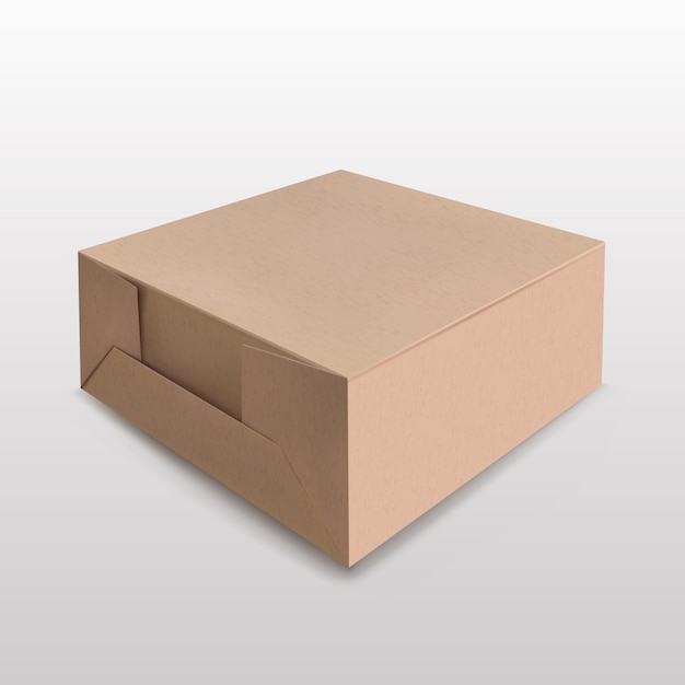 Premium Vector Brown recyclable paper box  for mockup  on 
