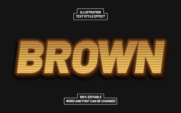 Premium Vector Brown Text Style Effect