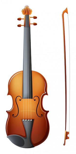 Premium Vector | A brown violin