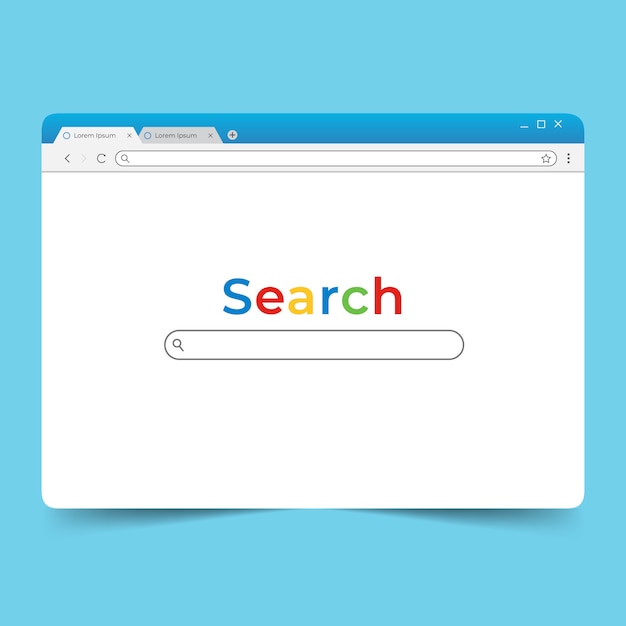 Premium Vector | Browser element with search engine interface bar template