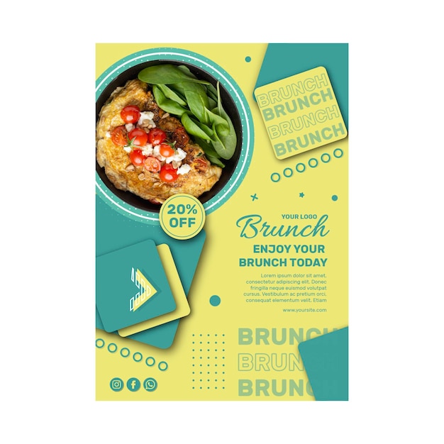 Free Vector | Brunch poster template