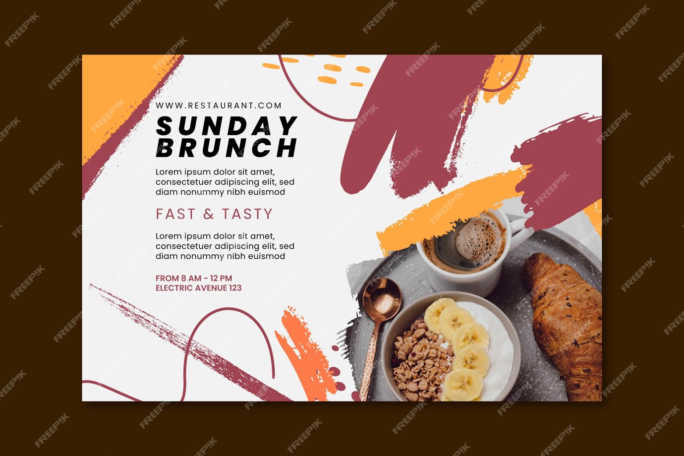 Free Vector | Brunch restaurant banner template