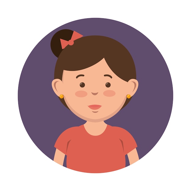 Premium Vector | Brunette girl with hairbun icon