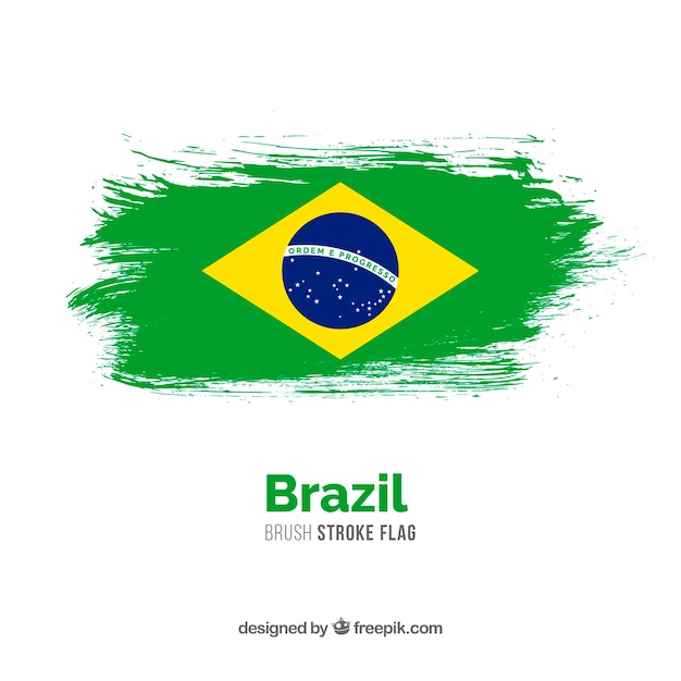 Brush stroke flag of brazil Vector | Free Download