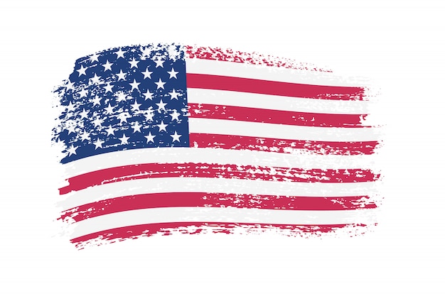 Premium Vector Brush Stroke Usa Flag