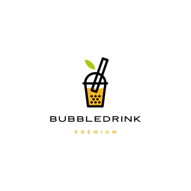 Download Free Bubble Drink Tea Logo Icon Illustration Premium Vector Use our free logo maker to create a logo and build your brand. Put your logo on business cards, promotional products, or your website for brand visibility.