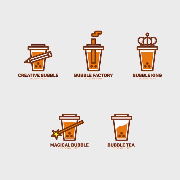 Download Free Bubble Tea Logo Set Premium Vector Use our free logo maker to create a logo and build your brand. Put your logo on business cards, promotional products, or your website for brand visibility.