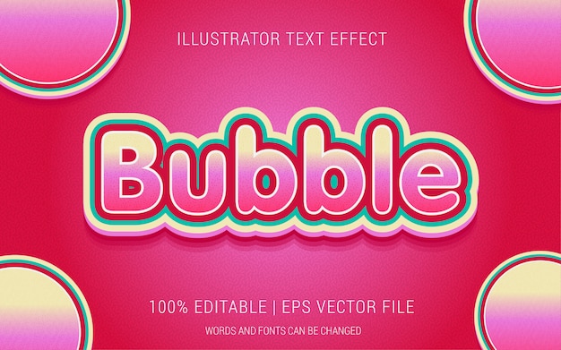 Bubble text effects style | Premium Vector