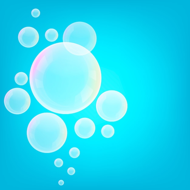 Premium Vector Bubbles On Blue Background 