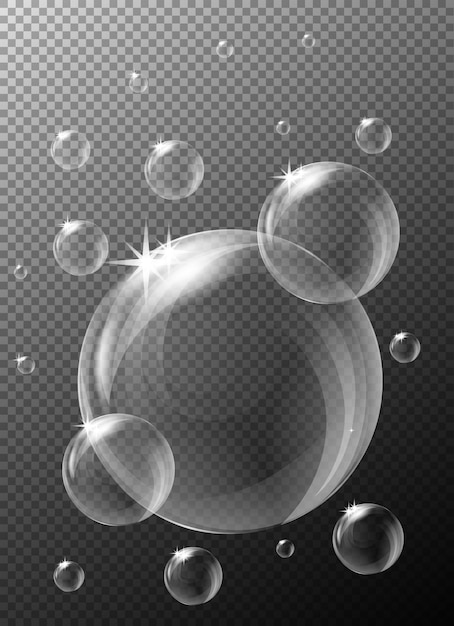 Premium Vector | Bubbles on gray background