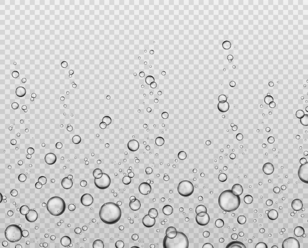 水中のテクスチャを泡します ソーダ気泡流 水族館の発泡性酸素 フィズシャンパンエアキラキラセット プレミアムベクター