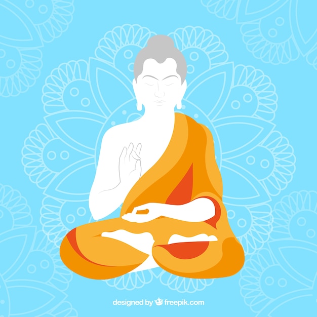 Budha representation with flat design | Free Vector