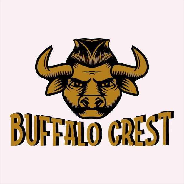 Premium Vector | Buffalo crest logo template premium vector