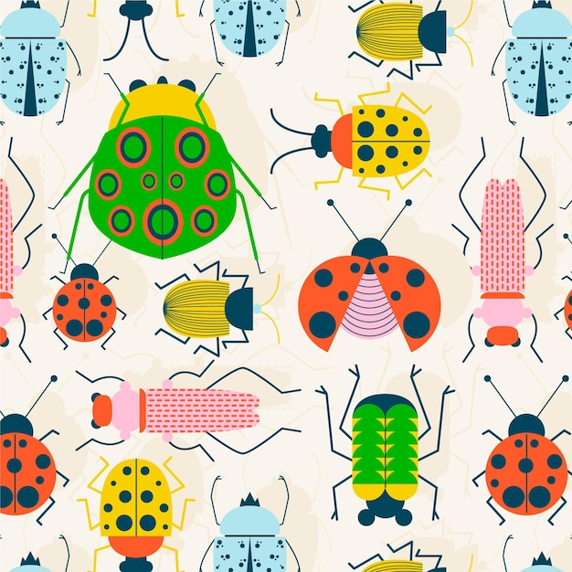 Premium Vector Bug pattern collection