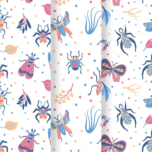 Bug pattern collection Free Vector