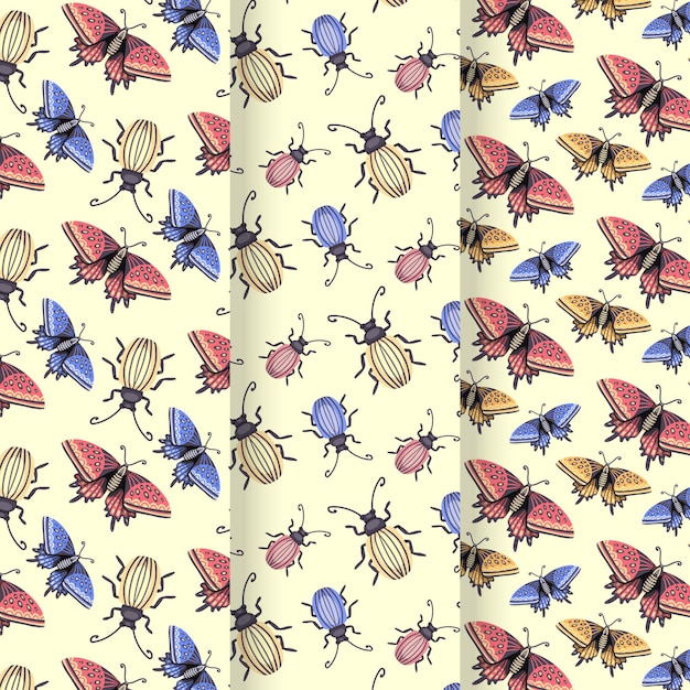 Free Vector Bug pattern collection