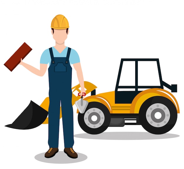 Premium Vector | Builder constructor worker icon