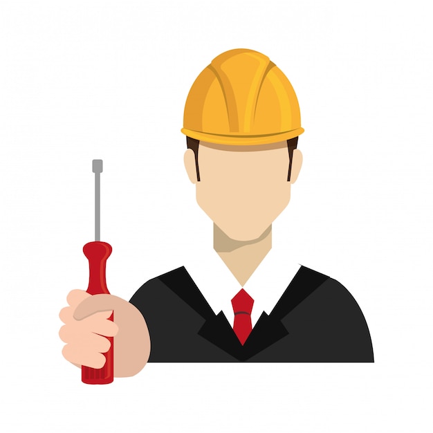 Premium Vector | Builder constructor worker icon