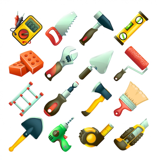 Builders icons | Premium Vector