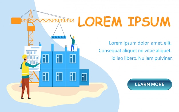 Building business banner vector template Premium Vector