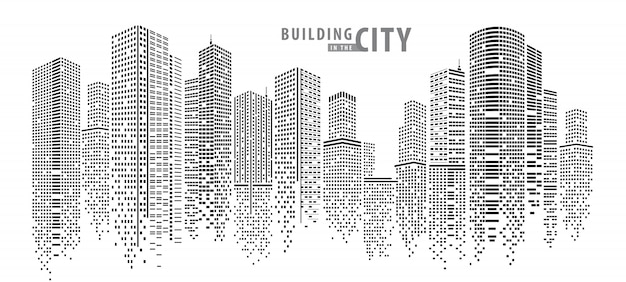 Building in the city Premium Vector