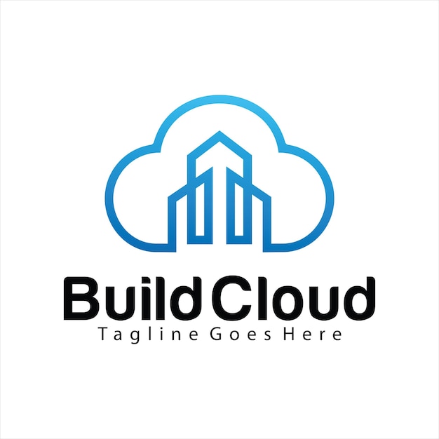 Premium Vector | Building cloud logo design template