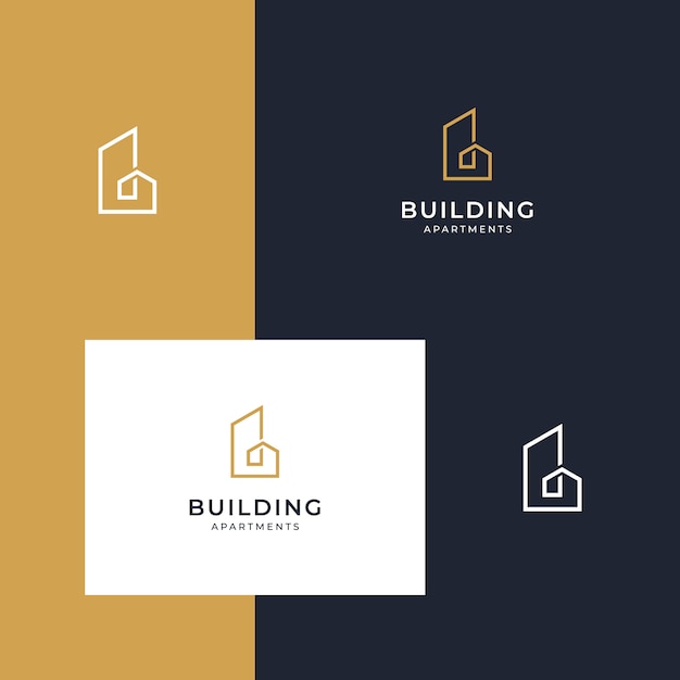 Download Free Building Inspirational Logo Designs With Line Designs Premium Vector Use our free logo maker to create a logo and build your brand. Put your logo on business cards, promotional products, or your website for brand visibility.