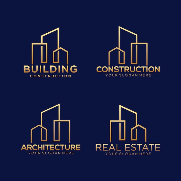 Download Free Building Logo Design Construction Logo Design With Line Art Style Premium Vector Use our free logo maker to create a logo and build your brand. Put your logo on business cards, promotional products, or your website for brand visibility.