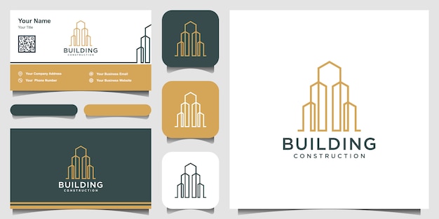Download Modern Building Construction Company Logo PSD - Free PSD Mockup Templates