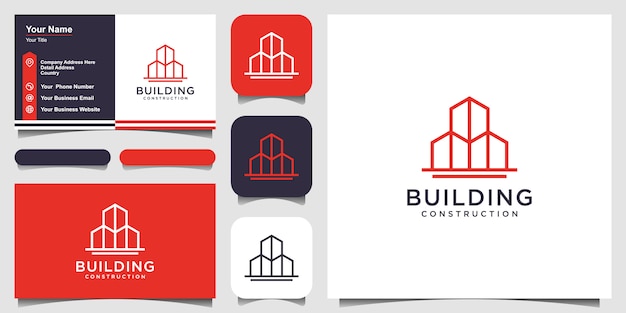 Download Free Building Logo With Line Art Style City Building Abstract For Logo Use our free logo maker to create a logo and build your brand. Put your logo on business cards, promotional products, or your website for brand visibility.