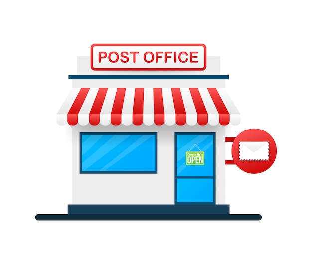 Premium Vector Building of post office illustration.