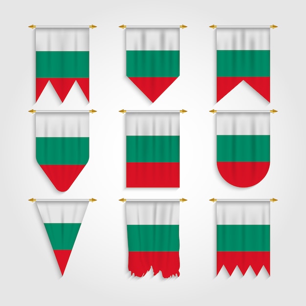 さまざまな形のブルガリアの国旗 プレミアムベクター