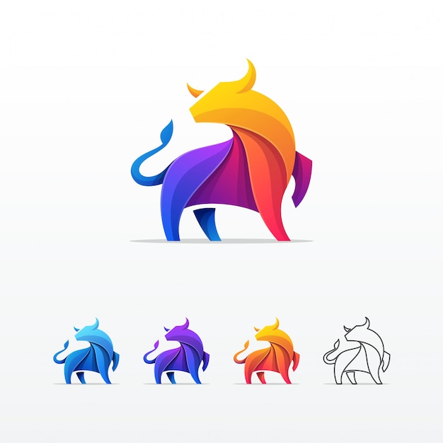 Bull colorful vector template Premium Vector