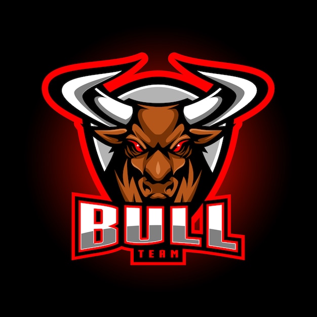 Bull esport mascot logo design | Premium Vector