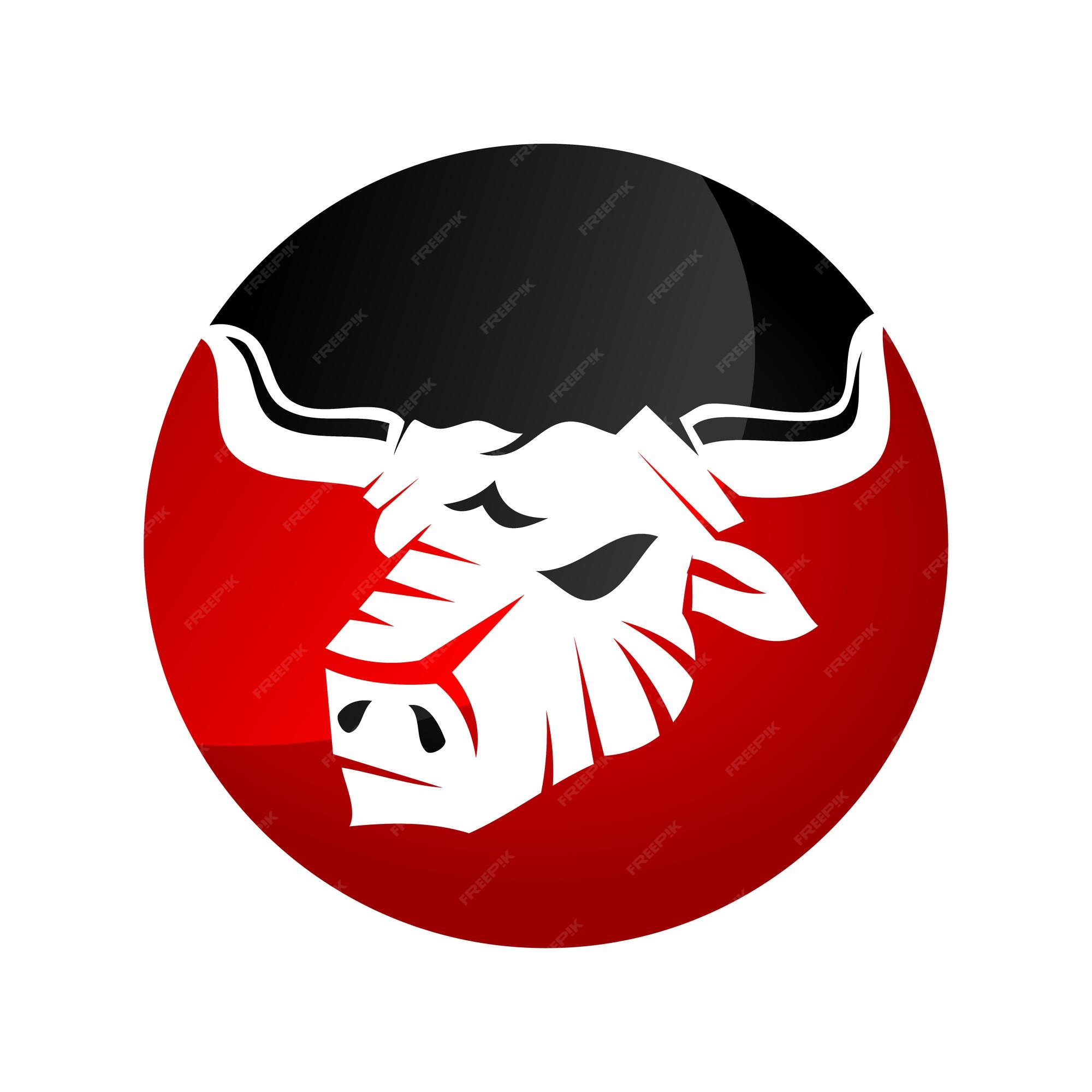 Premium Vector | Bull head circle icon illustration brand identity