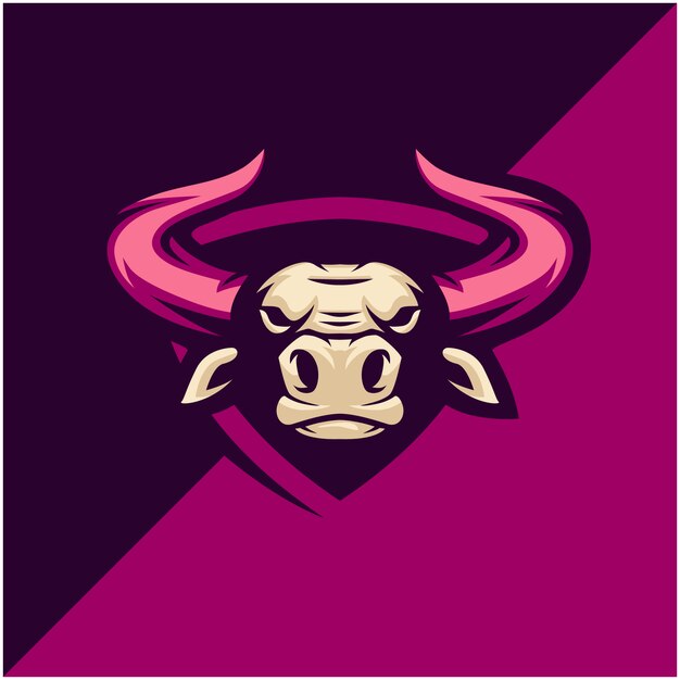 Premium Vector | Bull head logo for sport or esport team.