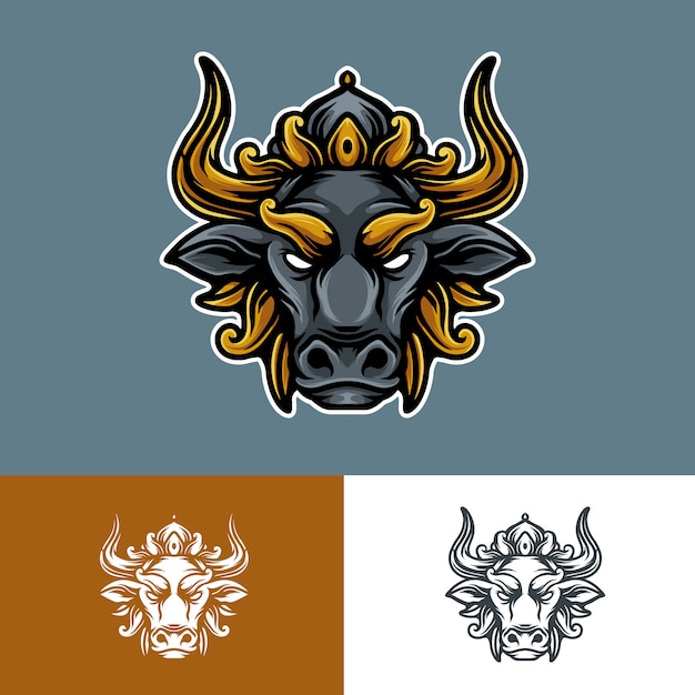 Download Free Bull King Mascot Logo Illustration Premium Vector Use our free logo maker to create a logo and build your brand. Put your logo on business cards, promotional products, or your website for brand visibility.