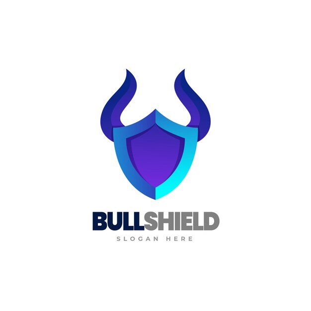 Premium Vector Bull Shield Gradient Logo Template