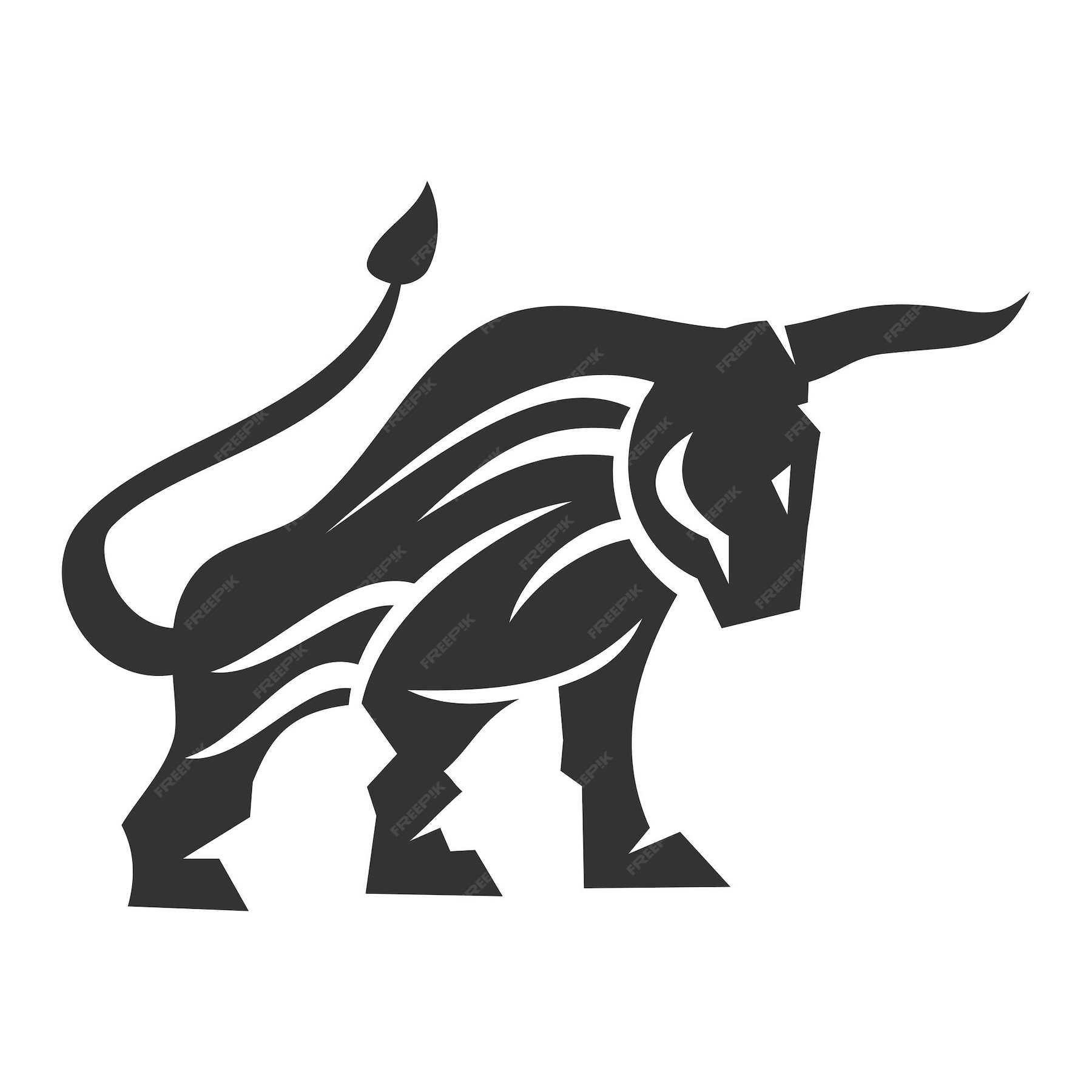 Premium Vector | Bull standing power icon illustration brand identity